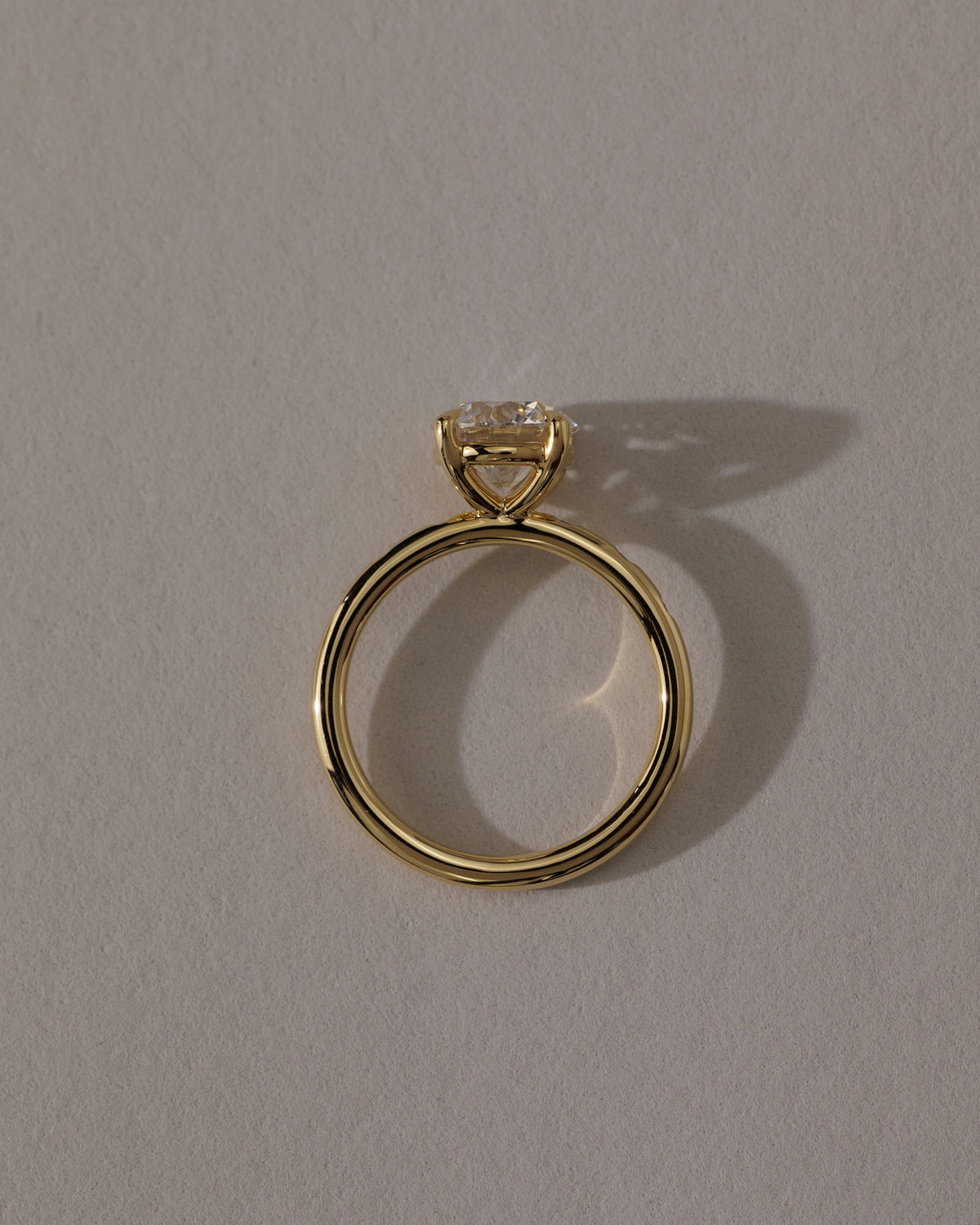 Nekija - Round Claw Solitaire with Inset Round Accent Stones Engagement Ring - Platinum