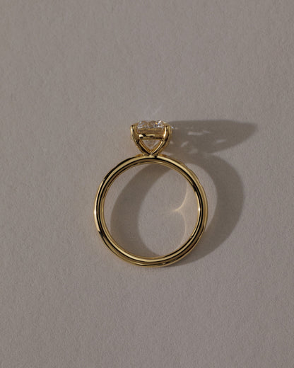 Nekija - Round Claw Solitaire with Inset Round Accent Stones Engagement Ring - Platinum