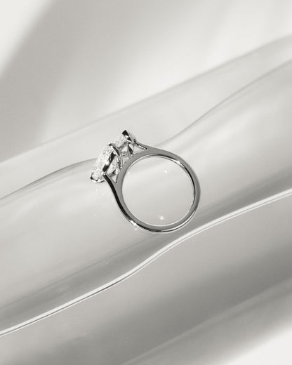 Jana - Pear and Marquise Claw Toi et Moi with Cathedral High Setting Engagement Ring - Yellow Gold