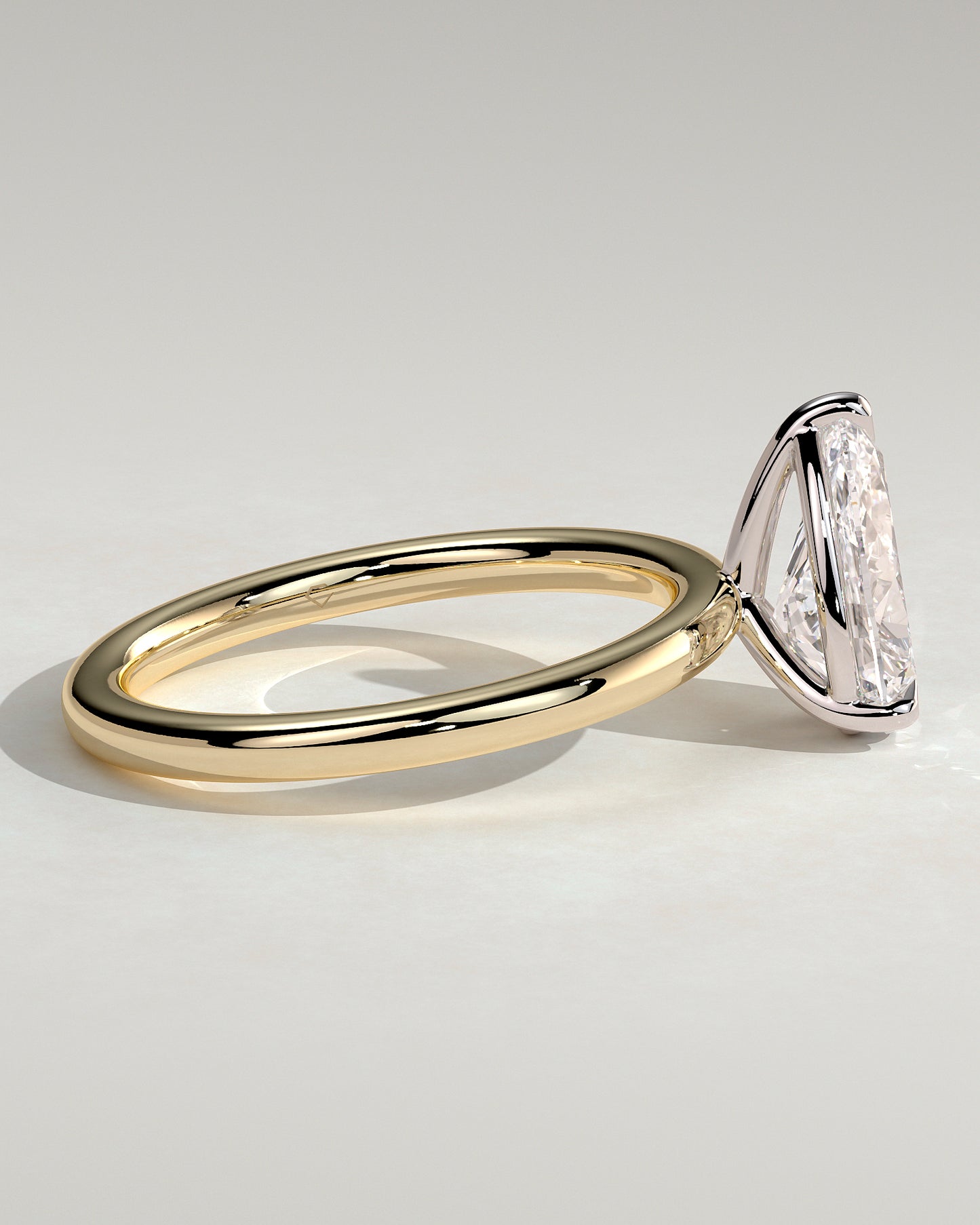 Amy - Pear Claw Solitaire Engagement Ring - Yellow Two-Tone - Yellow Two-Tone 2ct