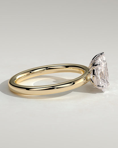 April - Pear and Oval Claw Toi et Moi Engagement Ring - Yellow Two-Tone - yellow two-tone - Lara Jewels