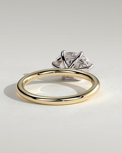 Allison - Oval East West Claw Solitaire Engagement Ring - Yellow Two-Tone - yellow two-tone - Lara Jewels