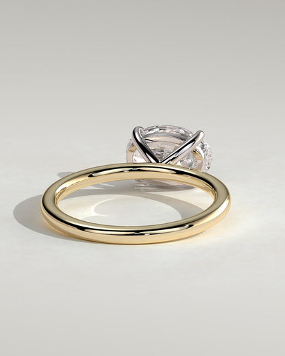 Dotti - Oval East West Claw Solitaire Engagement Ring - Yellow Two-Tone