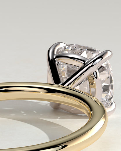 Hazel - Cushion Claw Solitaire Engagement Ring - Yellow Two-Tone