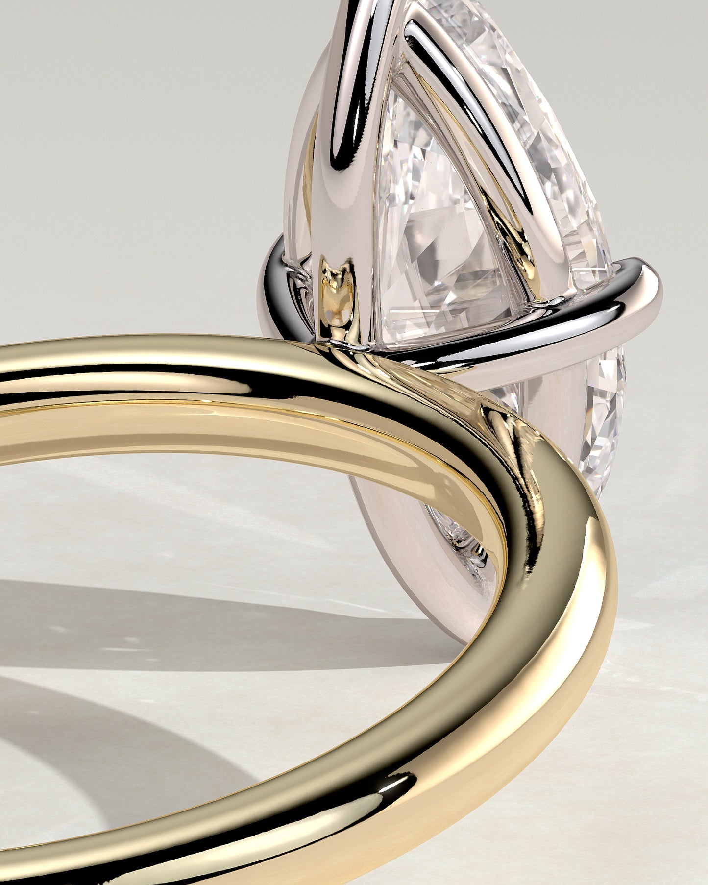 Genevieve - Marquise Claw Solitaire Engagement Ring - Yellow Two-Tone - Yellow Two-Tone 2ct