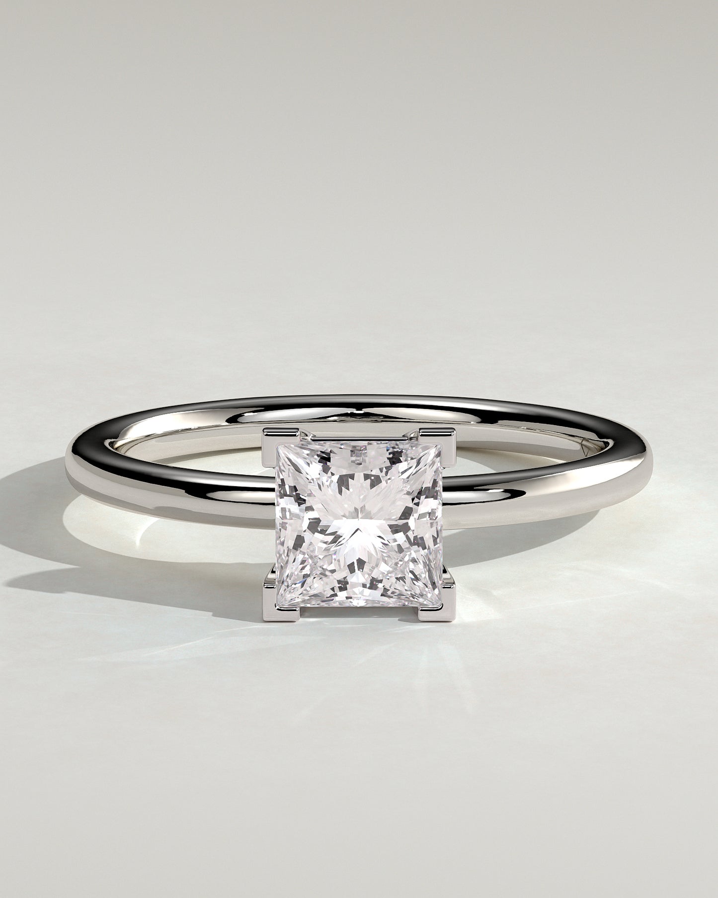 Glinda - Princess Claw Solitaire Engagement Ring - Platinum
