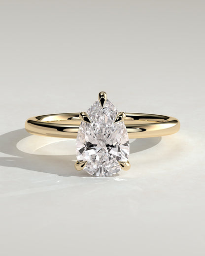 Alia - Pear Claw Solitaire Engagement Ring - Yellow Gold - yellow gold - Lara Jewels