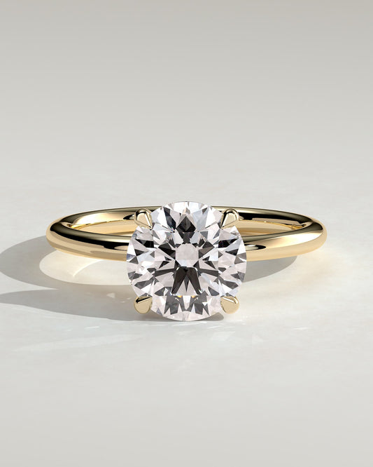 Lilly - Round Claw Solitaire Engagement Ring - Yellow Gold