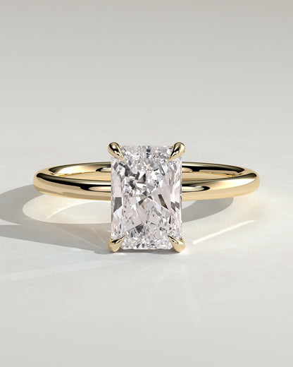 Judy - Radiant Claw Solitaire Engagement Ring - Yellow Gold