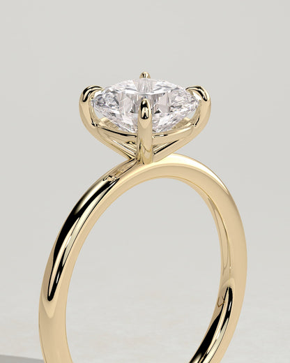 Hazel - Cushion Claw Solitaire Engagement Ring - Yellow Gold
