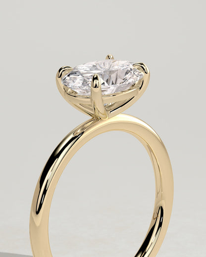 Dotti - Oval East West Claw Solitaire Engagement Ring - Yellow Gold