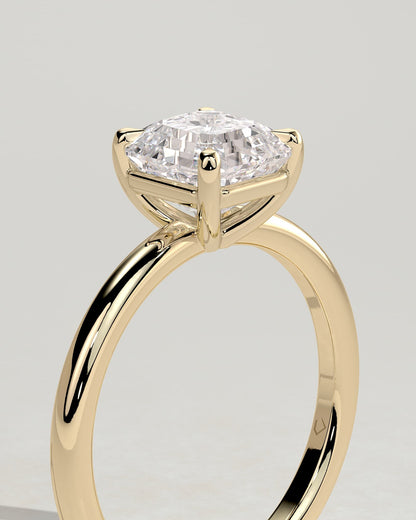 Emmy - Asscher Claw Solitaire Engagement Ring - Yellow Gold