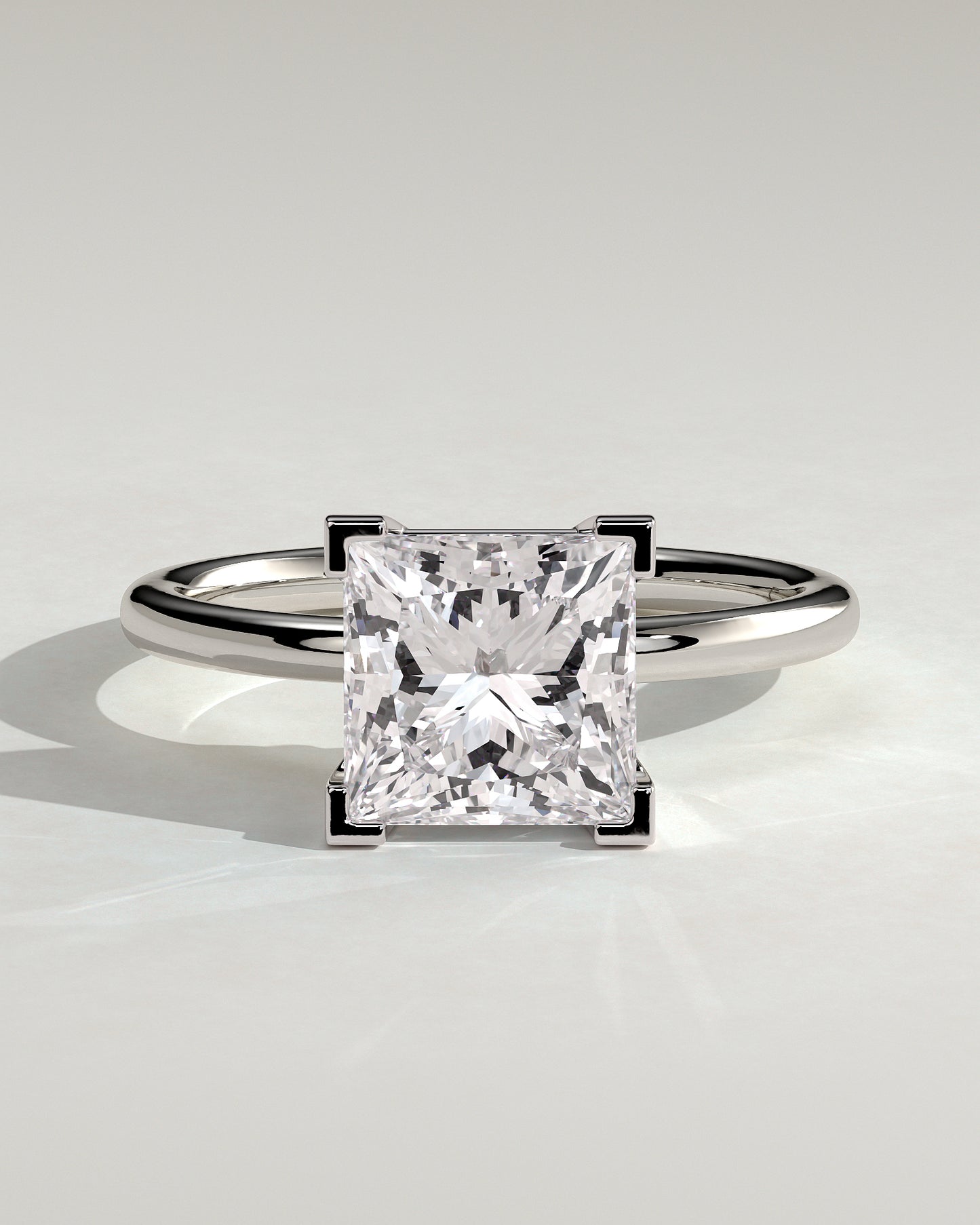 Glinda - Princess Claw Solitaire Engagement Ring - Platinum