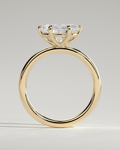 Allison - Oval East West Claw Solitaire Engagement Ring - Yellow Gold