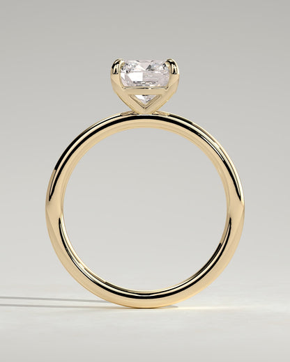 Hazel - Cushion Claw Solitaire Engagement Ring - Yellow Gold