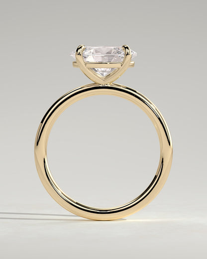 Dotti - Oval East West Claw Solitaire Engagement Ring - Yellow Gold