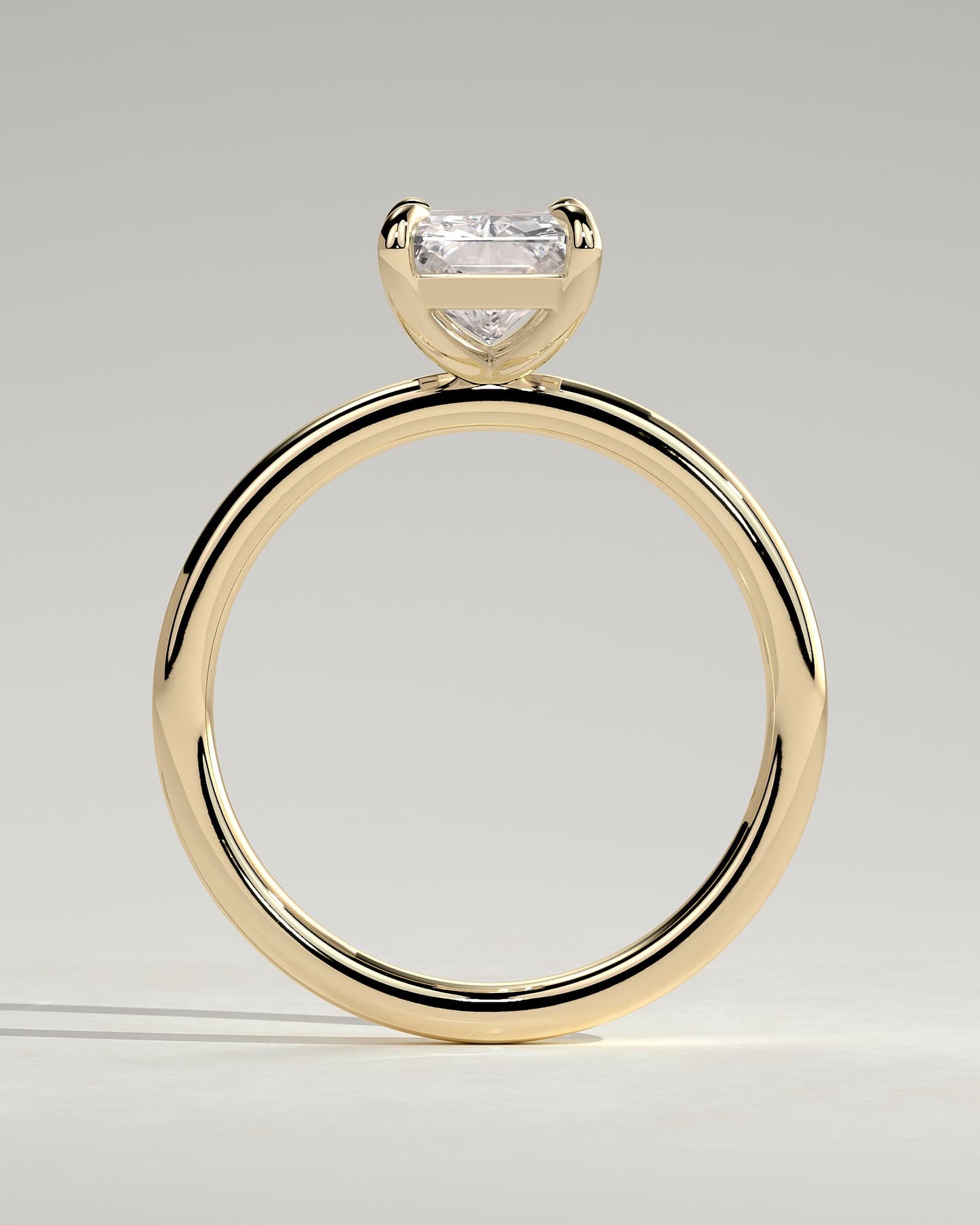 Judy - Radiant Claw Solitaire Engagement Ring - Yellow Gold