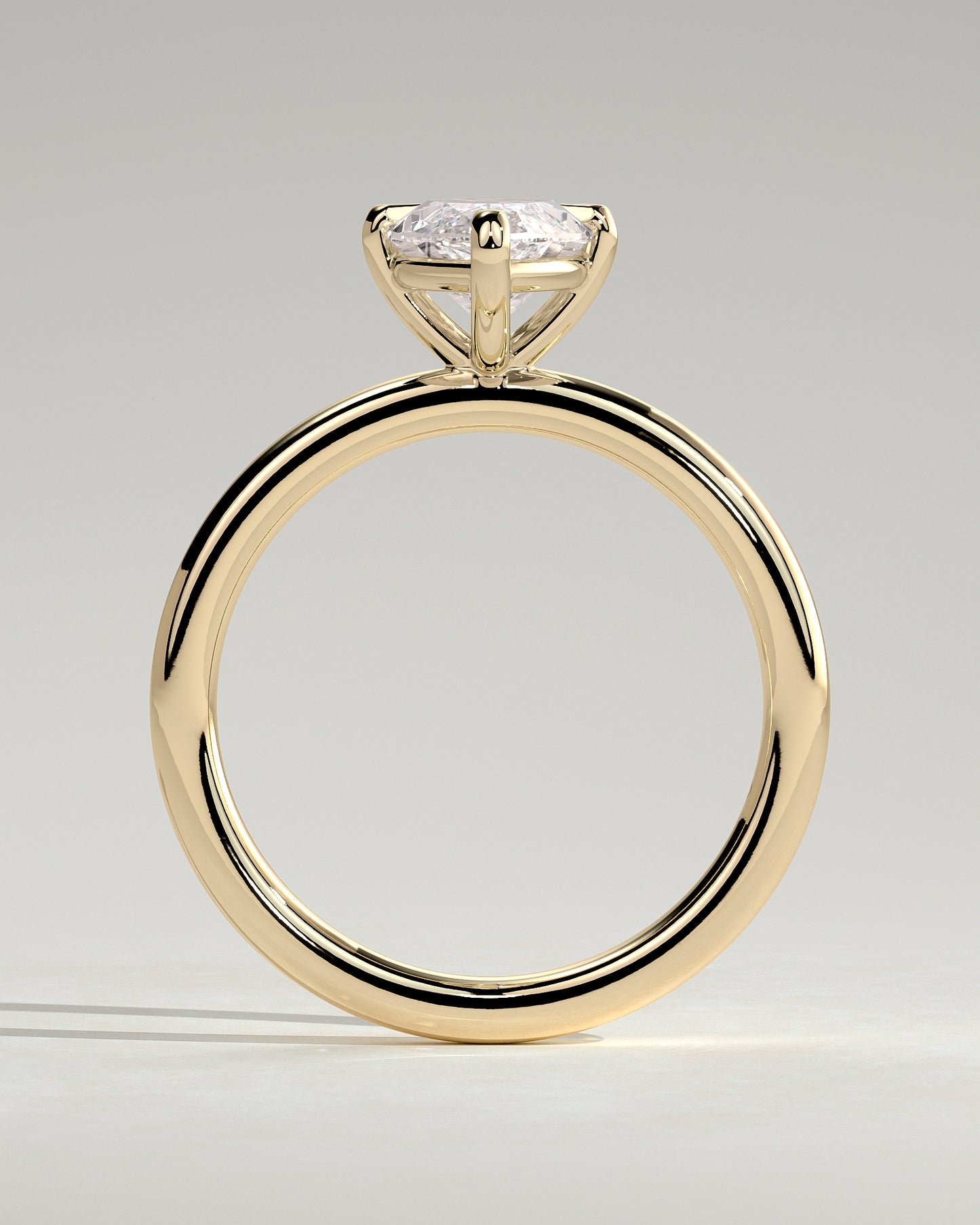 Genevieve - Marquise Claw Solitaire Engagement Ring - Yellow Gold - Yellow Gold 2ct