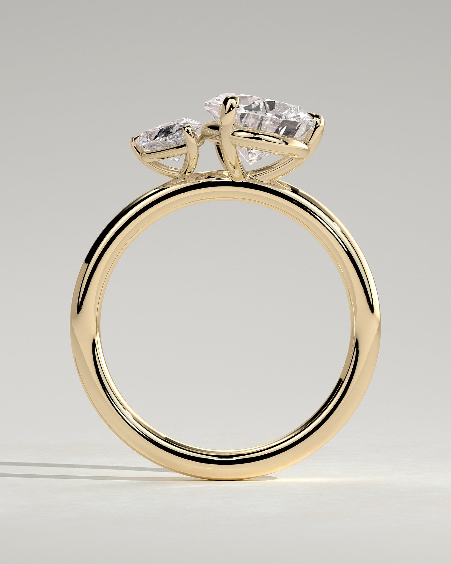 Francesca - Pear and Pear Claw Toi et Moi Engagement Ring - Yellow Gold - Yellow Gold 2ct