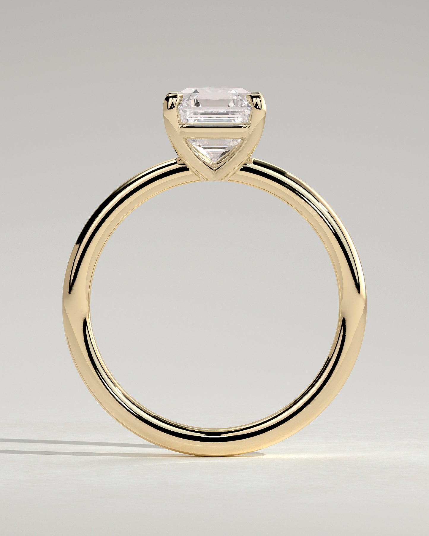 Emmy - Asscher Claw Solitaire Engagement Ring - Yellow Gold - Yellow Gold 2ct