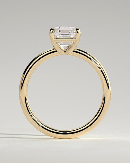 Emmy - Asscher Claw Solitaire Engagement Ring - Yellow Gold