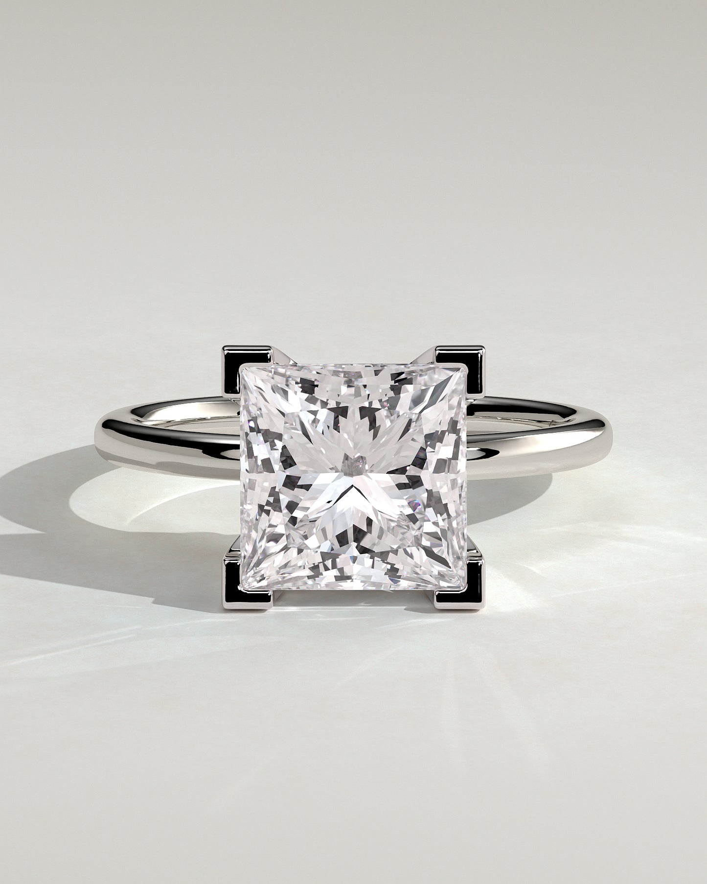 Glinda - Princess Claw Solitaire Engagement Ring - Platinum