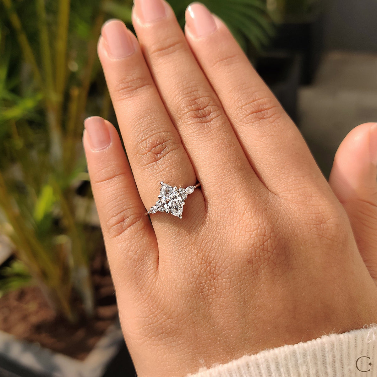 Lab Grown Marquise Diamond Ring In Muse Setting