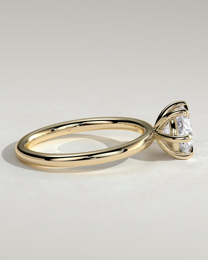 Allison - Oval East West Claw Solitaire Engagement Ring - Yellow Gold