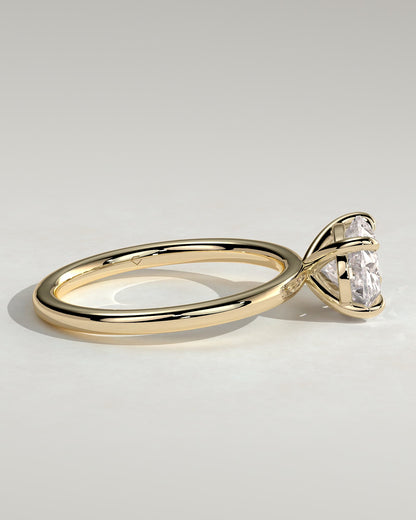 Dotti - Oval East West Claw Solitaire Engagement Ring - Yellow Gold