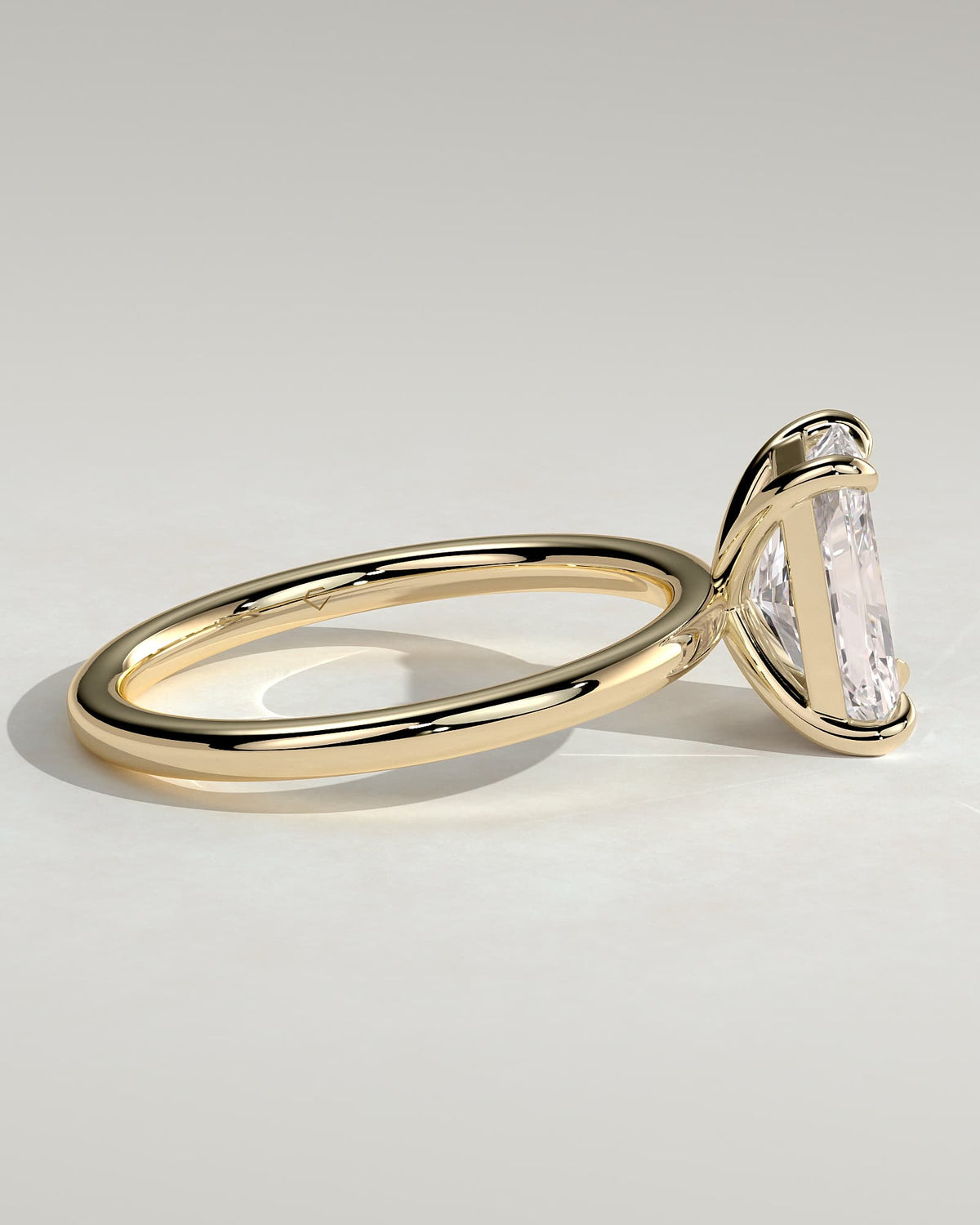 Judy - Radiant Claw Solitaire Engagement Ring - Yellow Gold