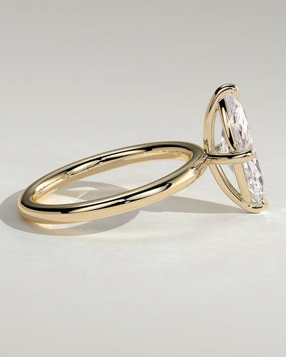 Genevieve - Marquise Claw Solitaire Engagement Ring - Yellow Gold