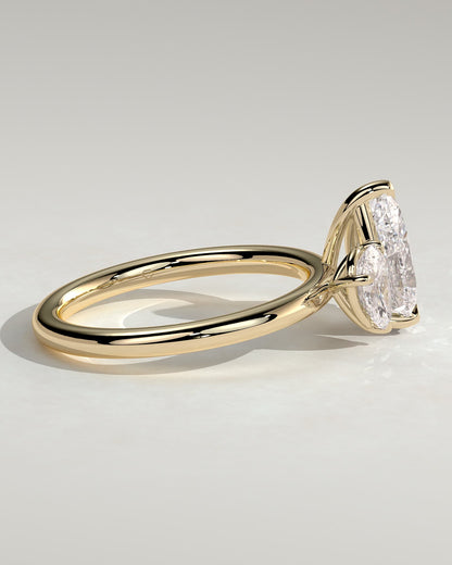 Francesca - Pear and Pear Claw Toi et Moi Engagement Ring - Yellow Gold