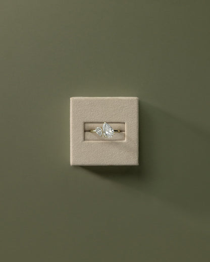 Francesca - Pear and Pear Claw Toi et Moi Engagement Ring - Yellow Gold
