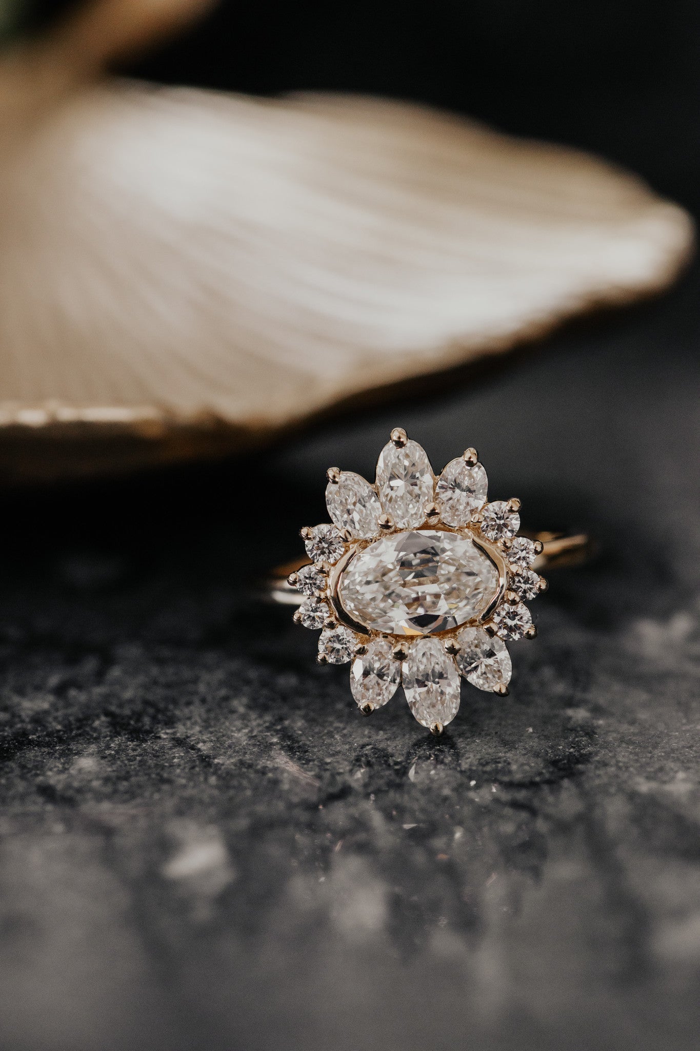 The Ray Old Mine Cut Oval Diamond Ring