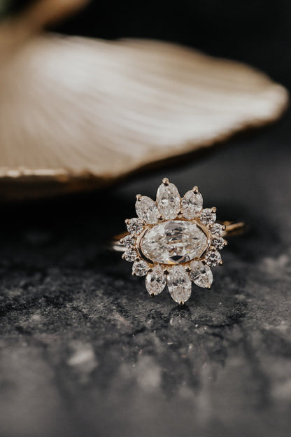 The Ray Old Mine Cut Oval Diamond Ring