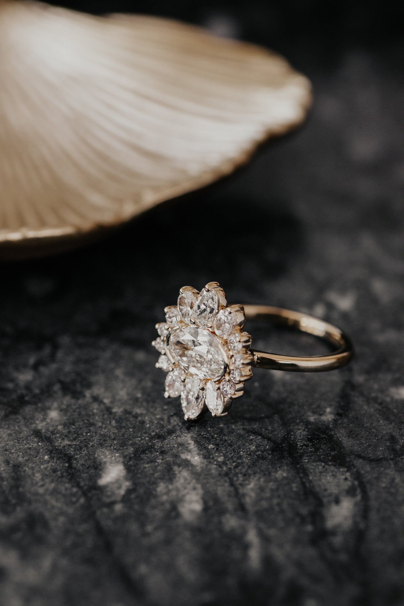 The Ray Old Mine Cut Oval Diamond Ring
