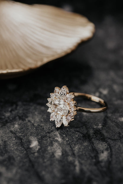 The Ray Old Mine Cut Oval Diamond Ring