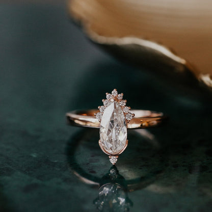 The Astaire Elongated Pear Diamond Ring