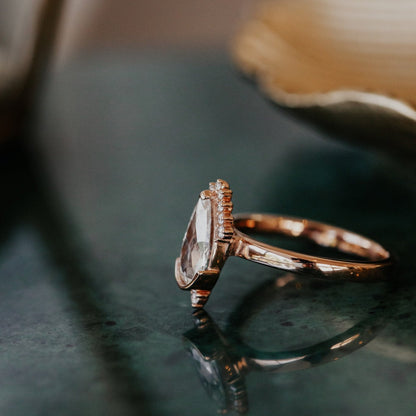 The Astaire Elongated Pear Diamond Ring