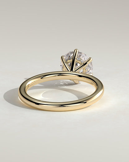 Anna - Round Claw Solitaire with Hidden Halo Engagement Ring - Yellow Gold - yellow gold - Lara Jewels