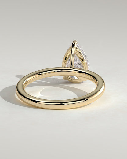 Amy - Pear Claw Solitaire Engagement Ring - Yellow Gold