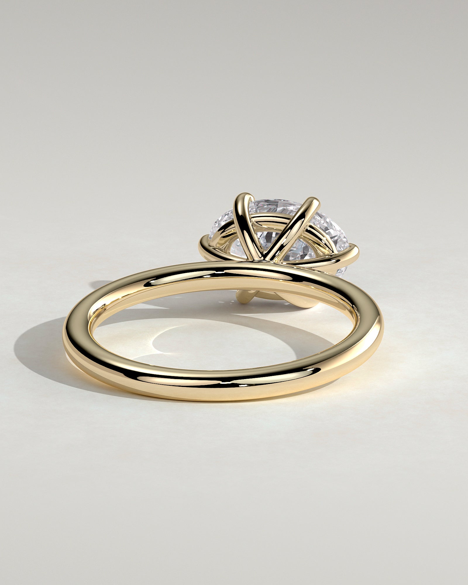 Allison - Oval East West Claw Solitaire Engagement Ring - Yellow Gold - Yellow Gold 2ct