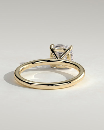 Hazel - Cushion Claw Solitaire Engagement Ring - Yellow Gold