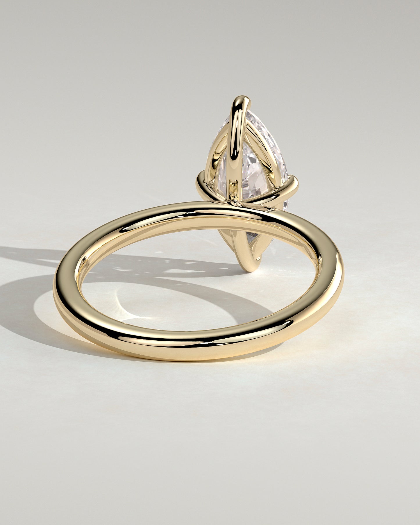 Genevieve - Marquise Claw Solitaire Engagement Ring - Yellow Gold - Yellow Gold 2ct