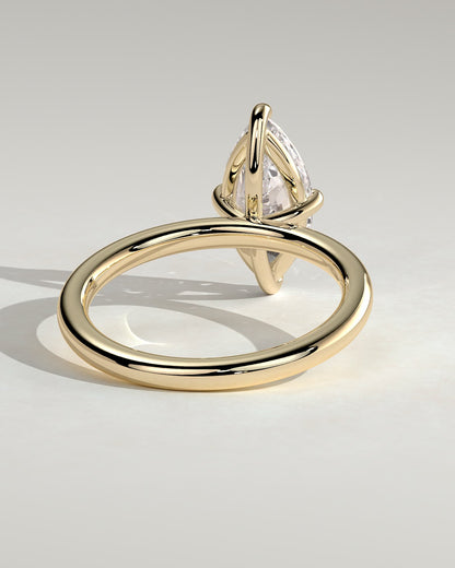 Genevieve - Marquise Claw Solitaire Engagement Ring - Yellow Gold