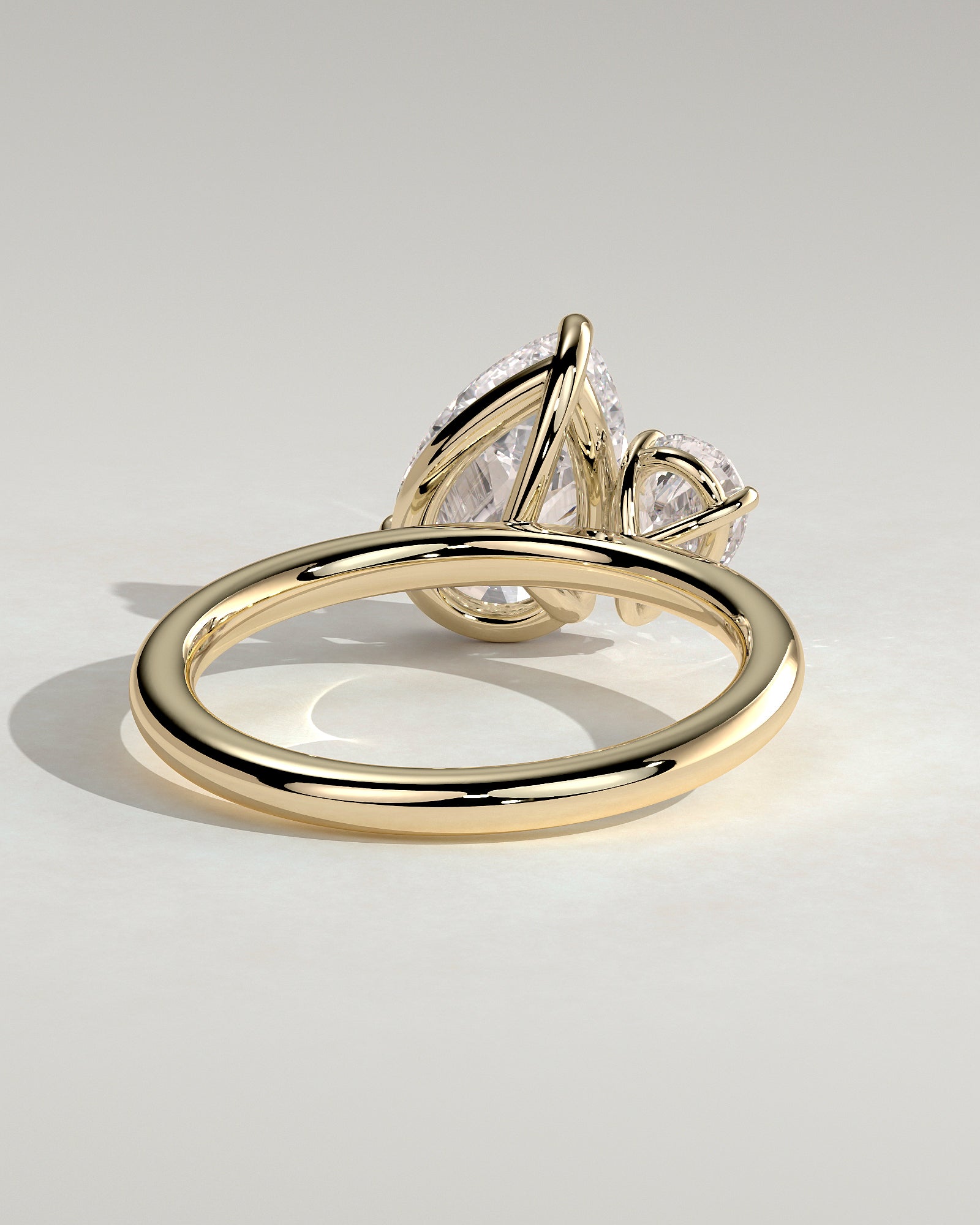 Francesca - Pear and Pear Claw Toi et Moi Engagement Ring - Yellow Gold - Yellow Gold 2ct