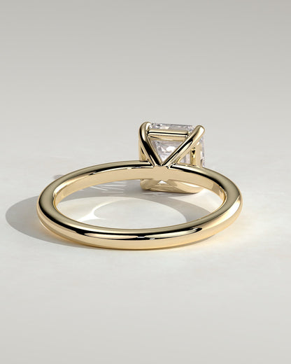 Emmy - Asscher Claw Solitaire Engagement Ring - Yellow Gold
