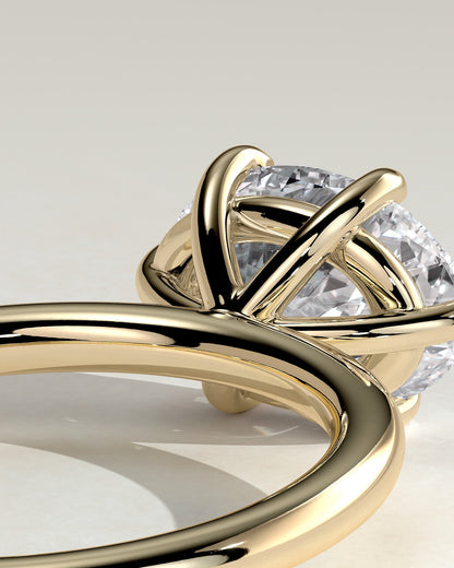 Allison - Oval East West Claw Solitaire Engagement Ring - Yellow Gold