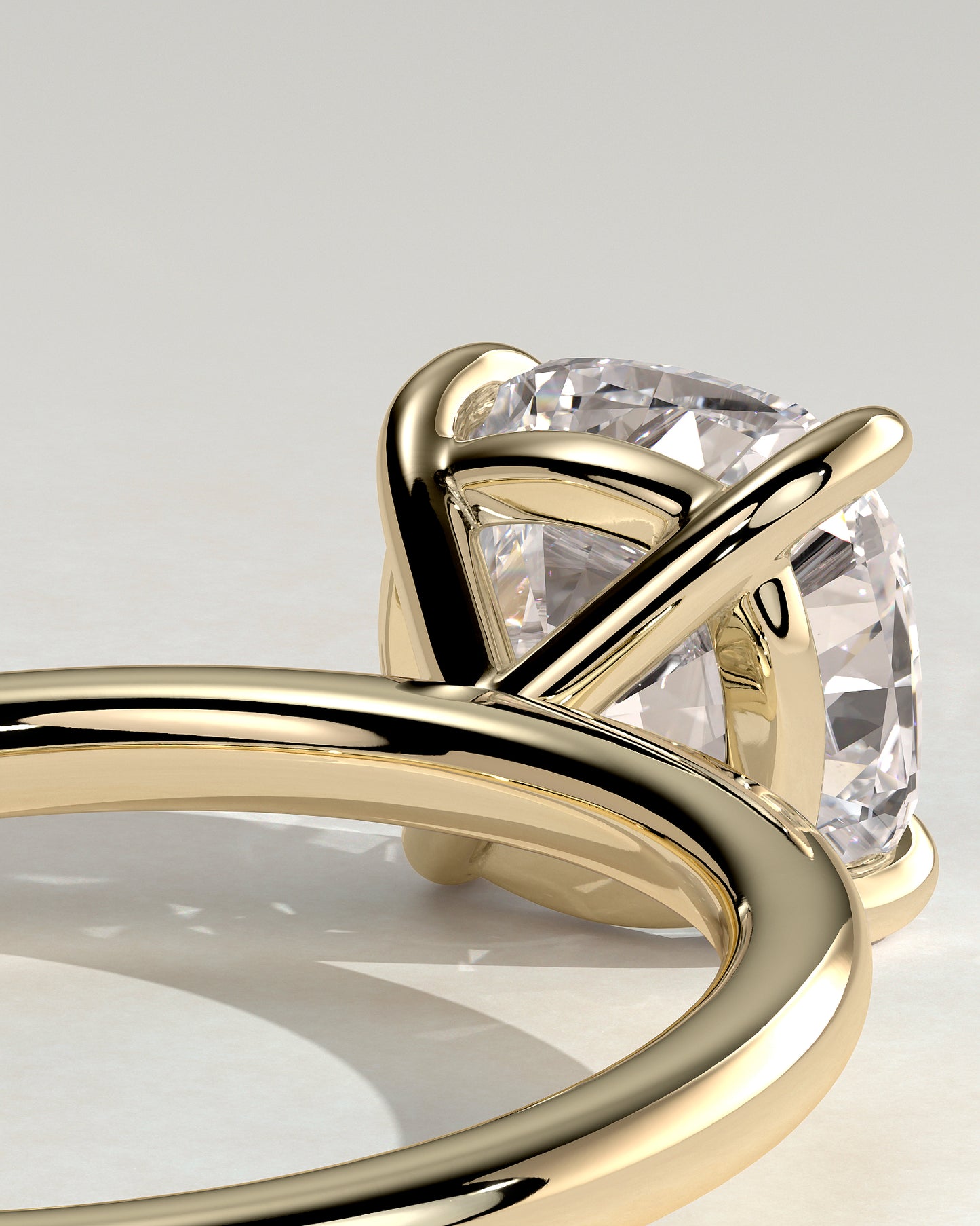 Hazel - Cushion Claw Solitaire Engagement Ring - Yellow Gold - Yellow Gold 2ct