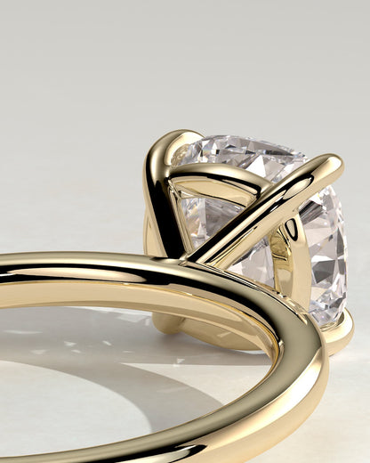 Hazel - Cushion Claw Solitaire Engagement Ring - Yellow Gold